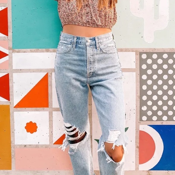 Agolde major distress 90’s denim - Picture 2 of 16